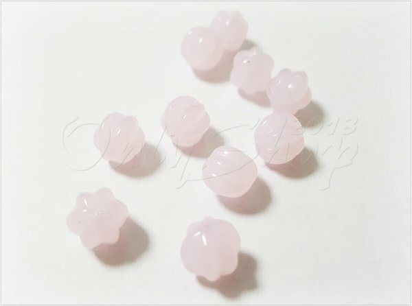 画像1: 🌻2SKL-KA🌻10個　桜のような~綺麗なピンクカラー メロンラウンド ガラスビーズ　10個 (1)